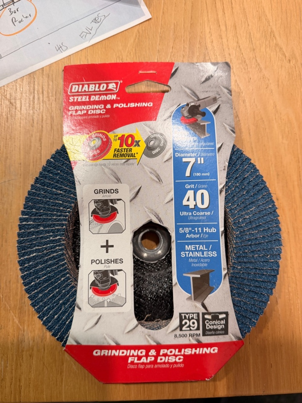 Diablo Steel Demon Grinding & Polishing Flap Disc - Blue and Red Packaging